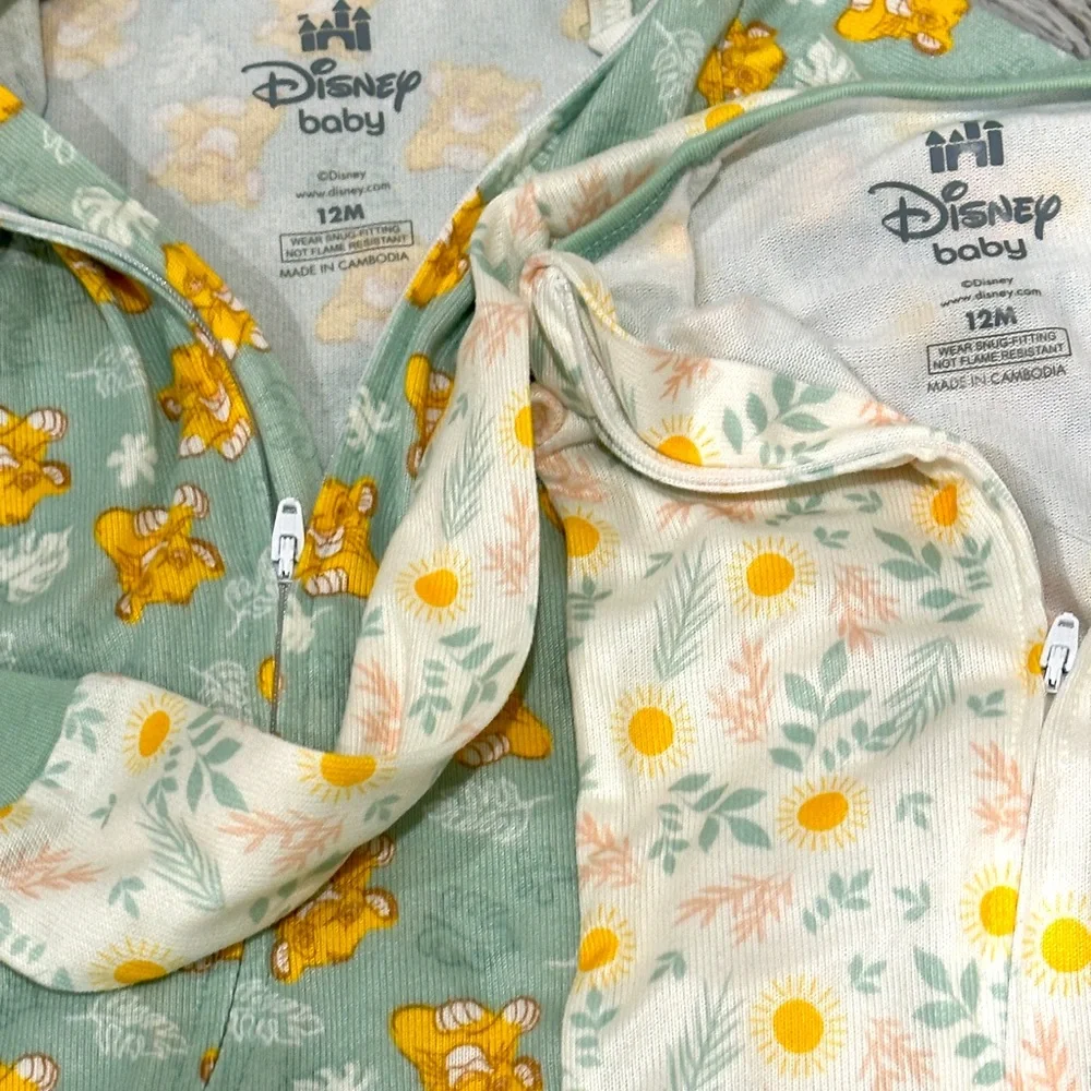 NWOT Disney Simba Footed Onesies - Mint and White